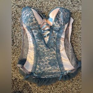 Rue21 Pink and Dusty Blue Lace Bustier